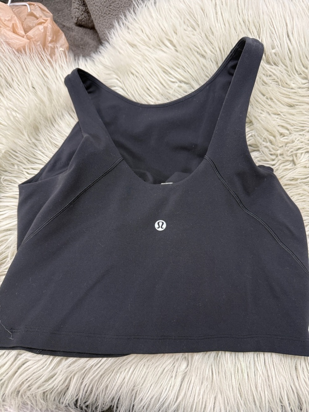 Lululemon Black Scoop Neck Athletic Crop Tank